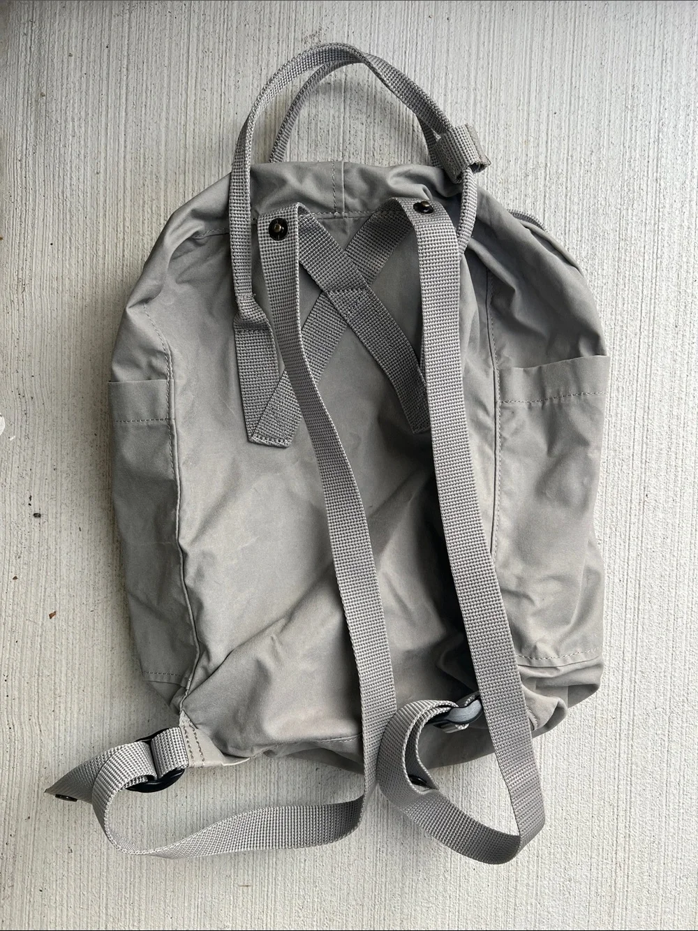 Fjallraven Kanken Backpack in Fog Gray with Red Fox Logo
